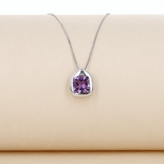 Anhänger mit quadratischen Lager Amethyst