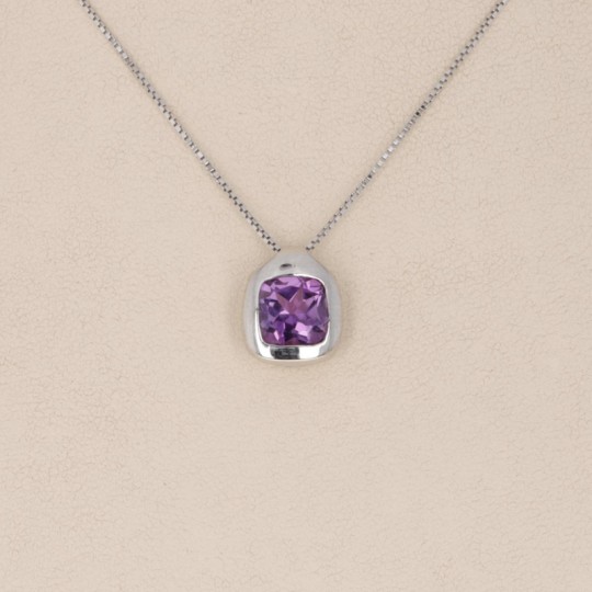 Anhänger mit quadratischen Lager Amethyst