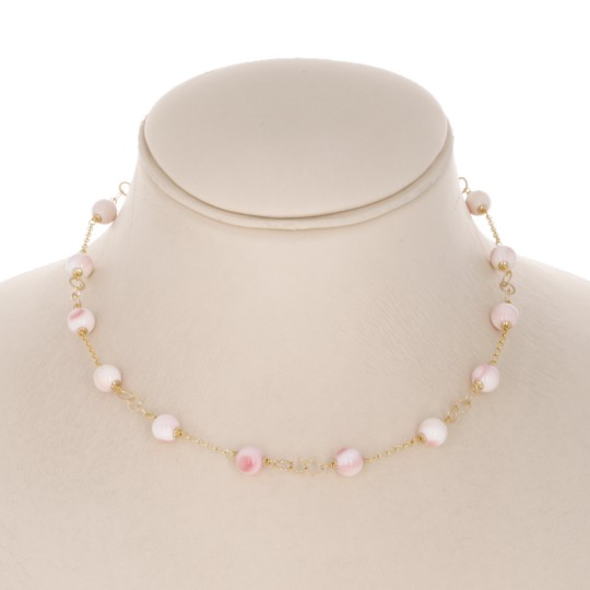 Collier di Conchiglia Rosa Sferica