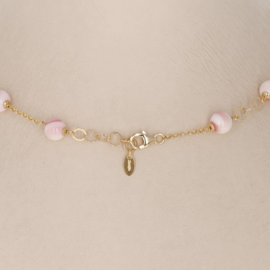 Collier di Conchiglia Rosa Sferica