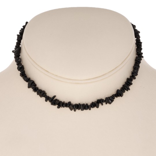 Black Spinel Choker Halskette in Chips