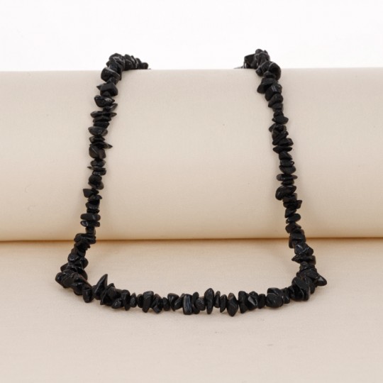 Black Spinel Choker Halskette in Chips