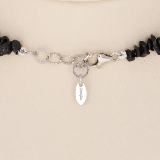 Black Spinel Choker Halskette in Chips