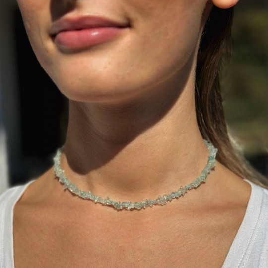 Collar de Choker de Aquamarine en Chips