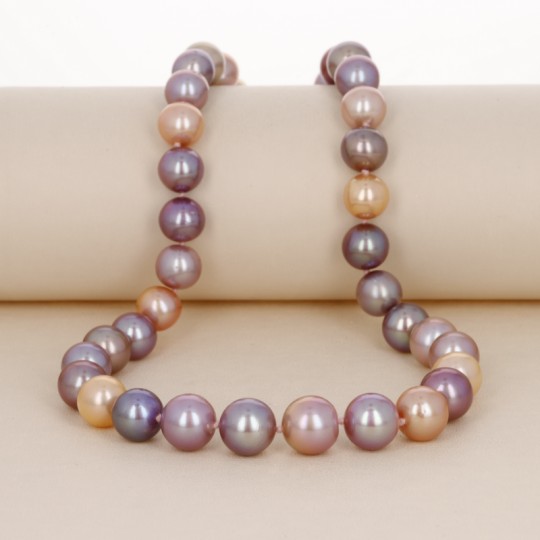 Pink Pearl and Violetto Semiround Necklace