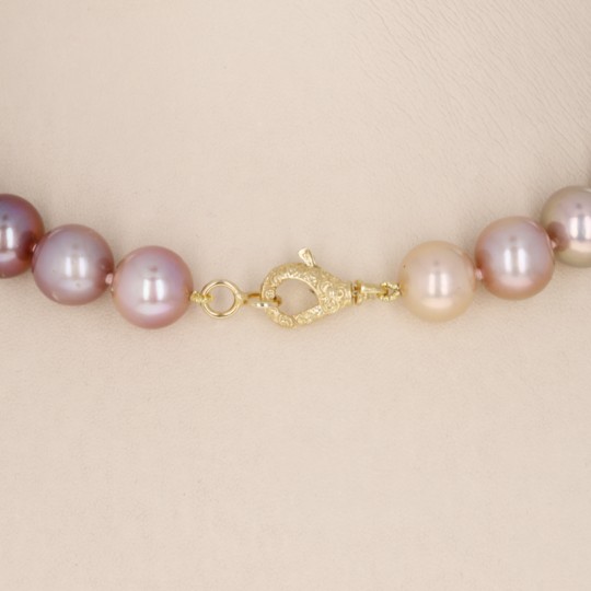 Pink Pearl and Violetto Semiround Necklace