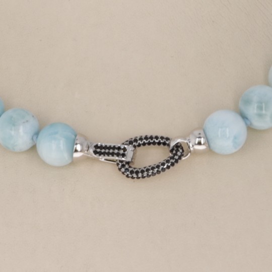 Necklace with Larimar and Perle Barocche (Fiammate)