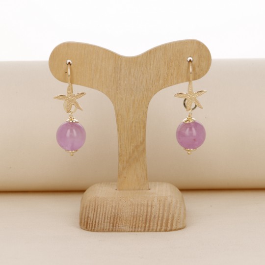 Pendientes con Kunzite esférico