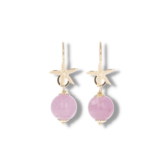 Pendientes con Kunzite esférico