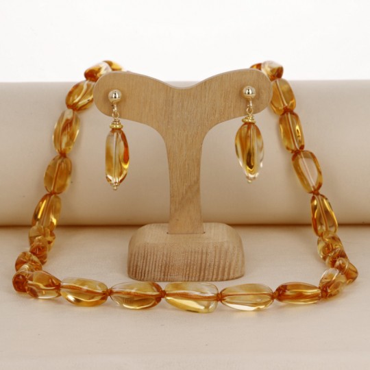 Collar y pendientes de cuarzo Citrine