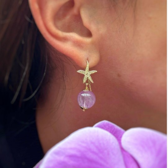 Pendientes con Kunzite esférico