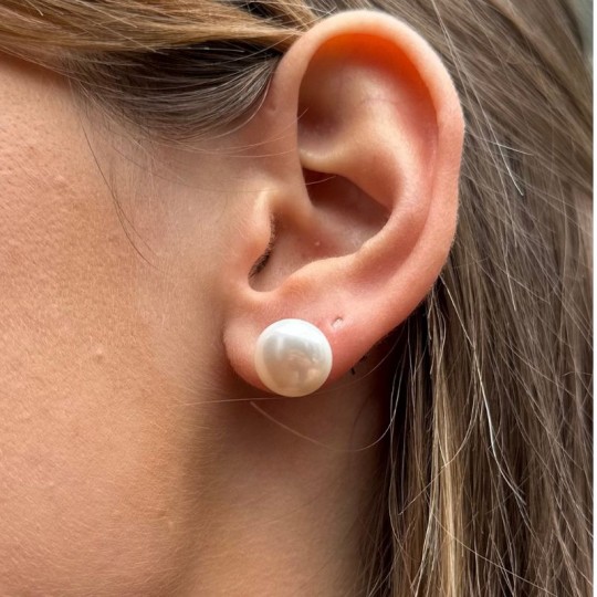 Earrings in Lobo with Pearls in Bottone