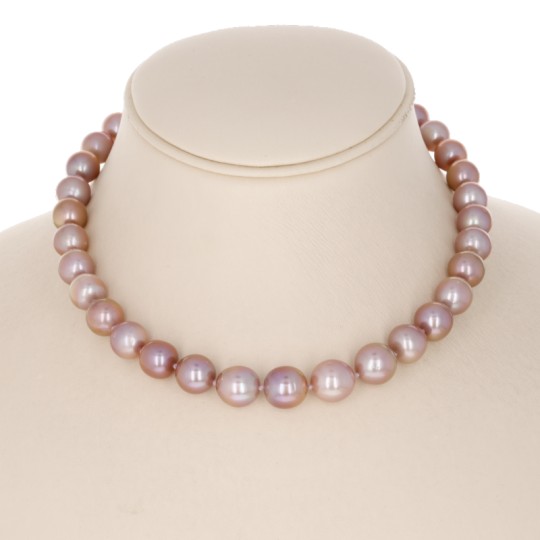 Rosa Halbrund Perlen Halskette mit Nucleus