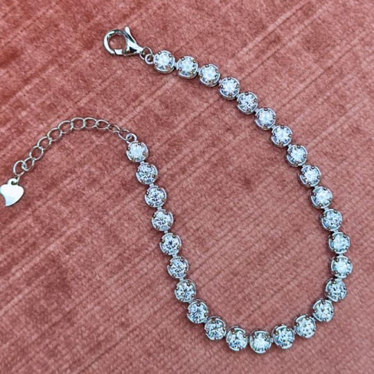 Pulsera Tenis Moissanite Sintético ø 4 mm