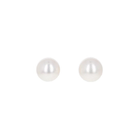 Round Pearl Lobo Earrings