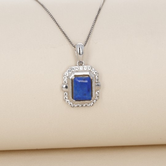 Buckle Pendant with Lapis Rectangular and Topazi