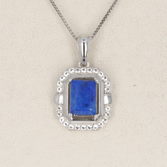 Buckle Pendant with Lapis Rectangular and Topazi