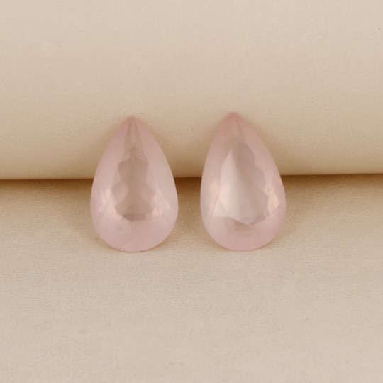 Pair of rose quartz