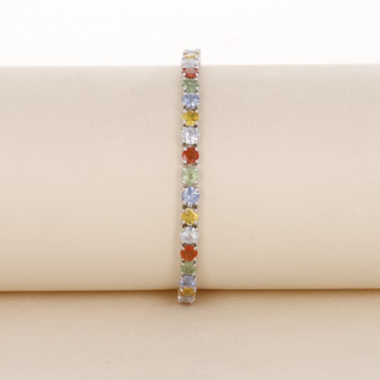 Bracelet Tennis with Multicolor Sapphires