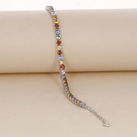 Bracelet Tennis with Multicolor Sapphires