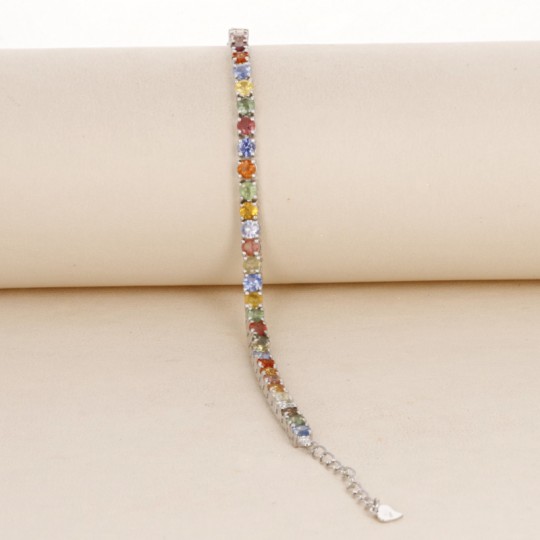 Bracelet Tennis with Multicolor Sapphires