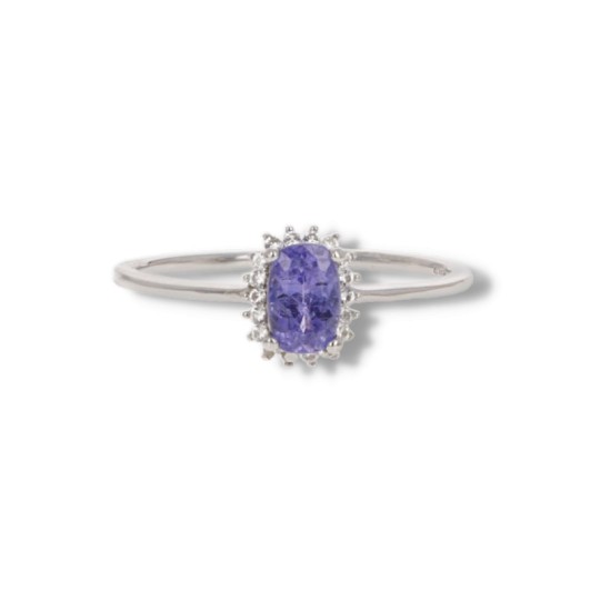 Ring with Tanzanite Ball Bearing