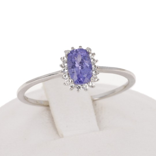 Ring with Tanzanite Ball Bearing