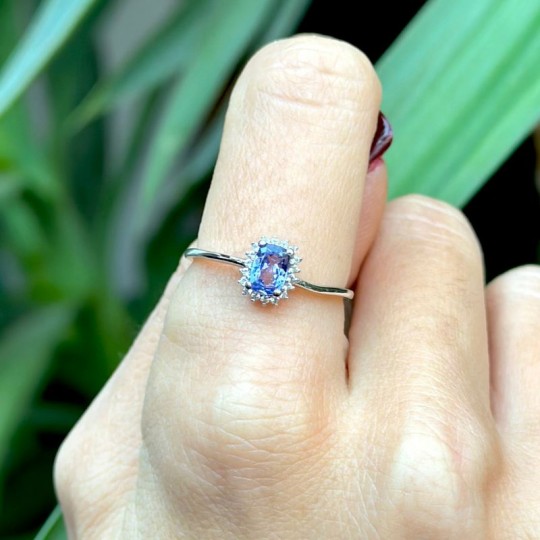 Ring with Tanzanite Ball Bearing