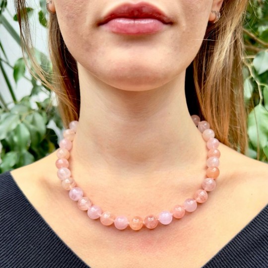 Collar Cuello Crew de Morganite Sferica Liscia ø 11.5 / 12 mm