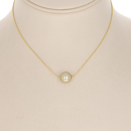 Collier Perla Australiana Gold Champagne Scorrevole