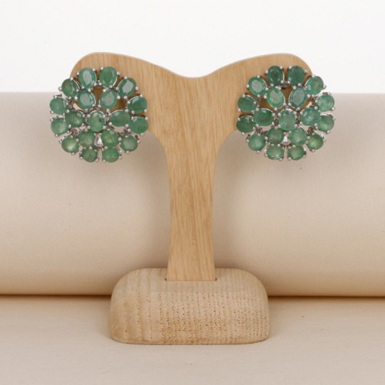 Cupola Earrings with Emeralds