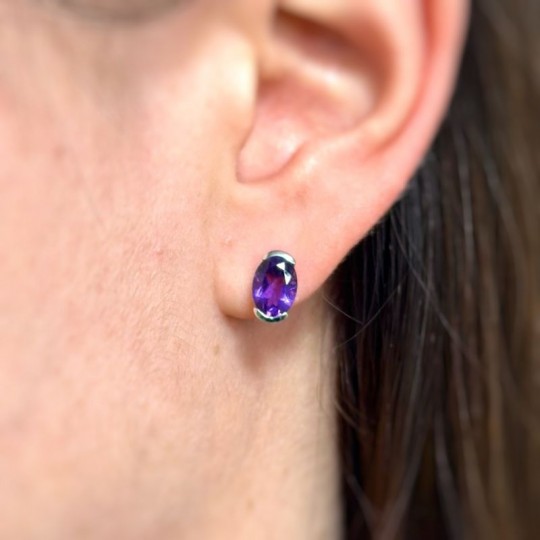 Pendientes de Amethyst Oval