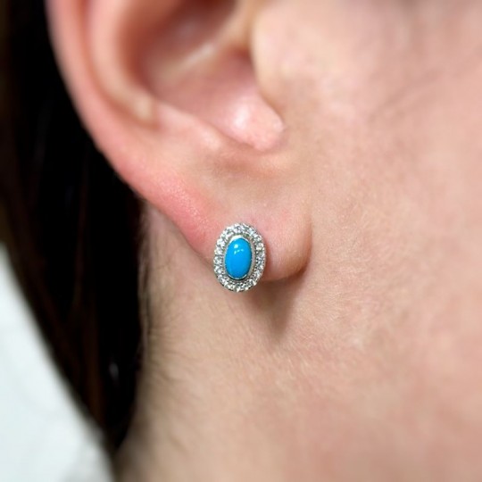 Earrings with Turquoise and Topazi