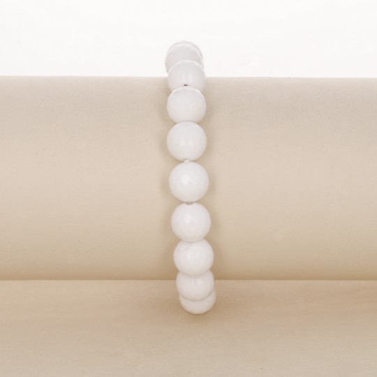 Bracelet on White Agate Elastic