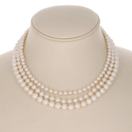 Tres Strand Parallel Pearl Semiround collar