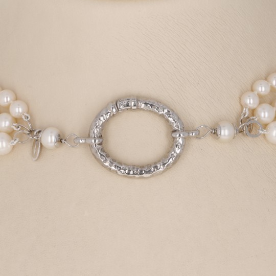 Tres Strand Parallel Pearl Semiround collar