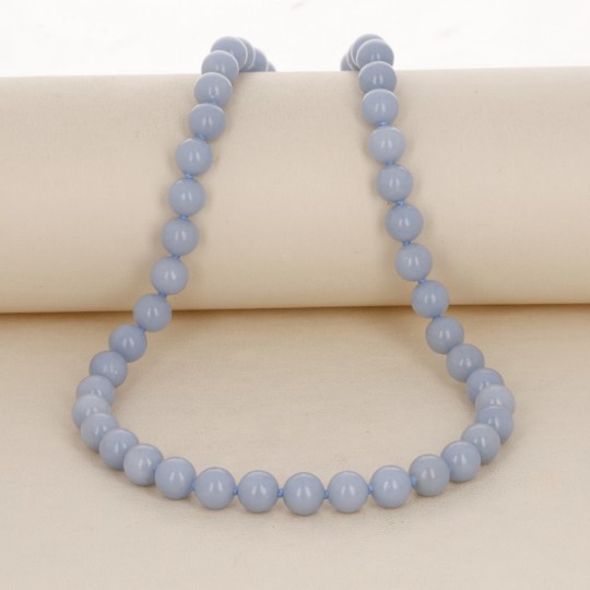 Necklace of Angelite ø 8/8,5 mm with Earrings in OMAGGIO