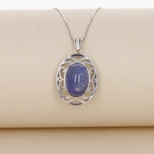 Pendant with Tanzanite Cabochon Oval