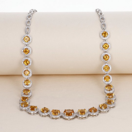 Collier con cuarzo Citrine y Topazi