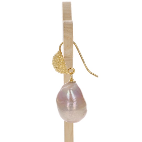 Earrings with Pink Shell Beads