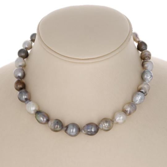 Perlen Halskette Tahiti Grigie