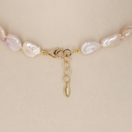 Keshi Pink Gold Pearl Necklace