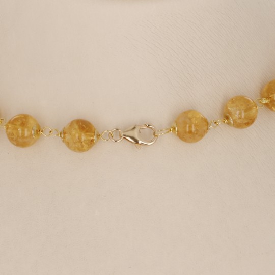 Spherical Citrine Quartz Necklace