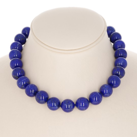 Necklace Lapis Natural Spherical smooth