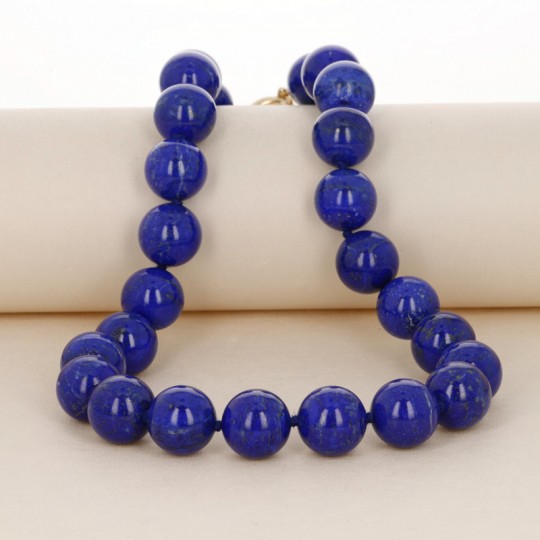 Necklace Lapis Natural Spherical smooth