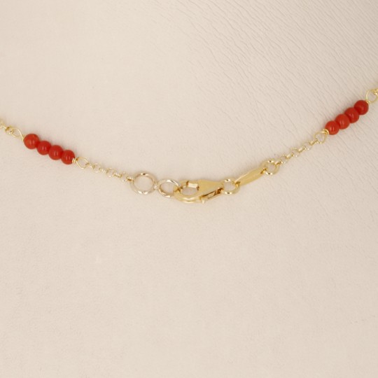 Glatte kugelförmige Halskette aus roter Koralle