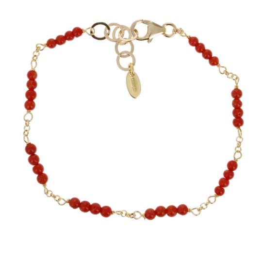 Bracciale con Corallo Rosso Sferico Liscio