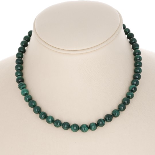 Collana Girocollo di Malachite Sferica Liscia