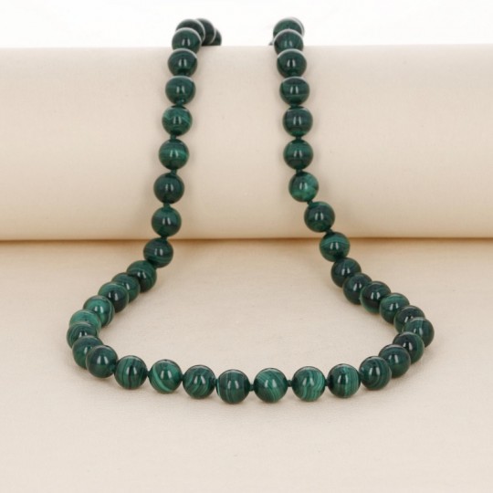 Collana Girocollo di Malachite Sferica Liscia