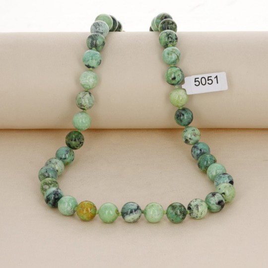 Necklace of Spherical Variscite Liscia